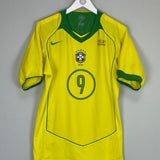 2004/06 BRAZIL RONALDO #9 *FIFA CENTENNIAL* HOME SHIRT (M) NIKE