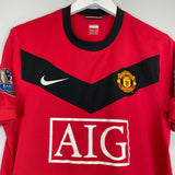 2009/10 MANCHESTER UNITED HARGREAVES #4 HOME SHIRT (M) NIKE