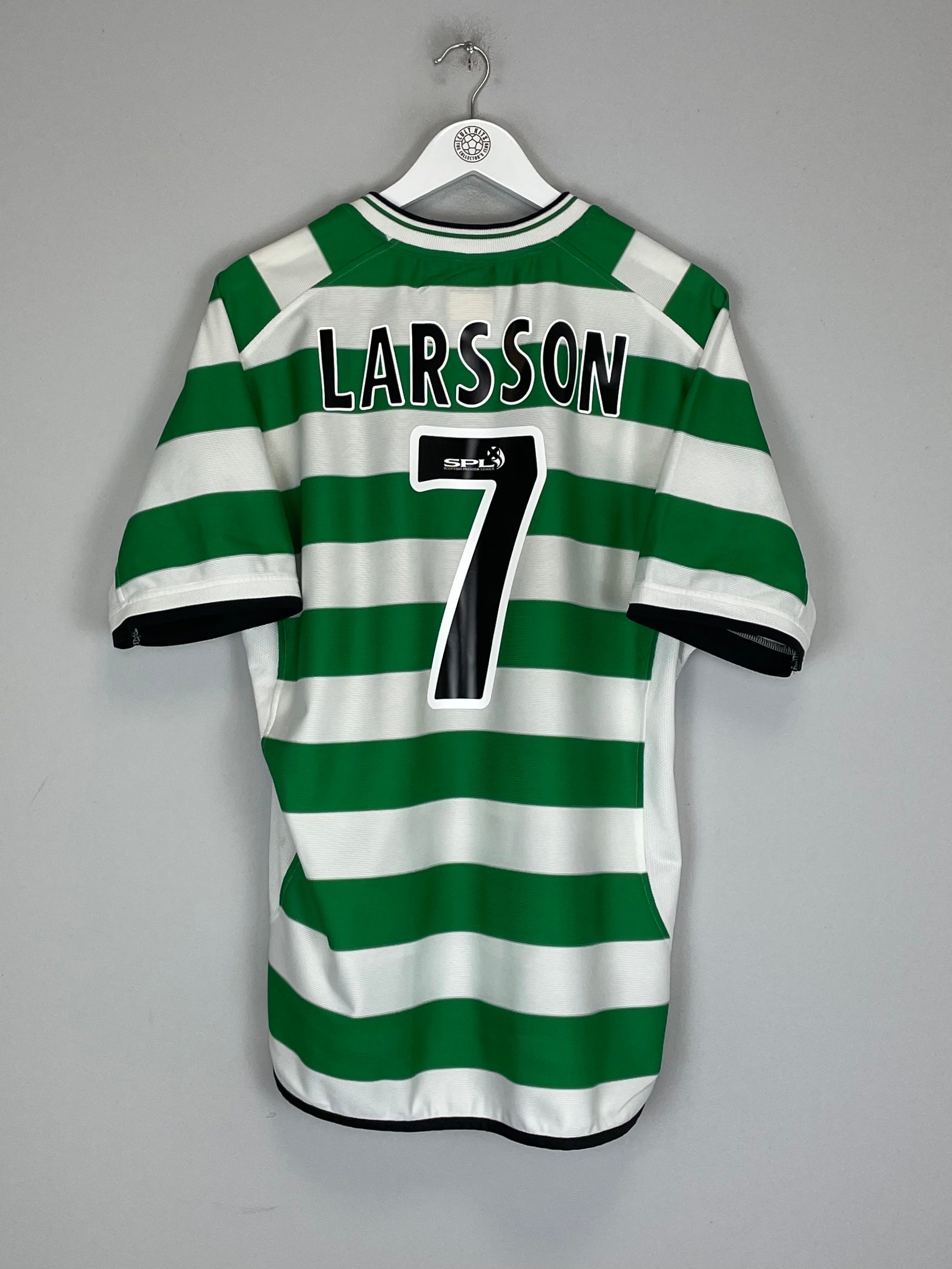 2001/03 CELTIC LARSSON #7 HOME SHIRT (L) UMBRO