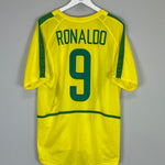 2002/04 BRAZIL RONALDO #9 HOME SHIRT (L) NIKE