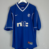 1999/01 RANGERS R DE BOER #14 HOME SHIRT (XL) NIKE