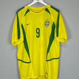 2002/04 BRAZIL RONALDO #9 HOME SHIRT (L) NIKE