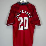 1996/98 MANCHESTER UNITED SOLSKJAER #20 HOME SHIRT (XL) UMBRO