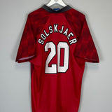 1996/98 MANCHESTER UNITED SOLSKJAER #20 HOME SHIRT (XL) UMBRO