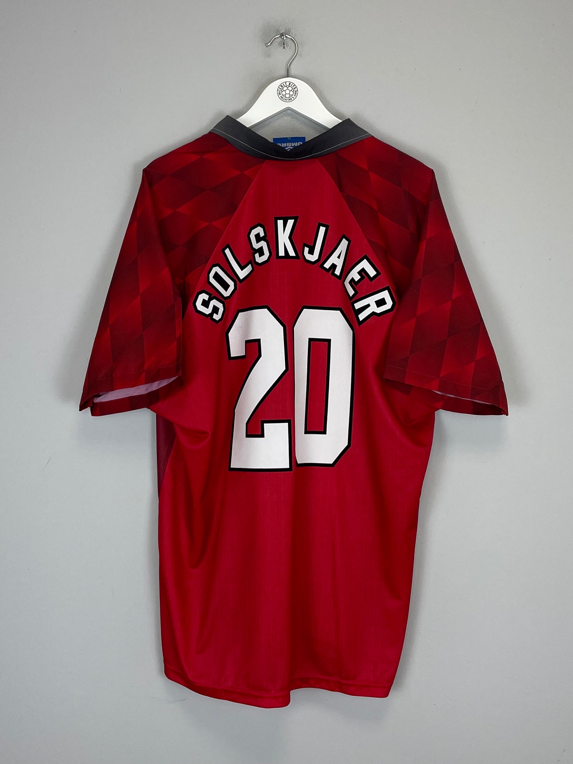 1996/98 MANCHESTER UNITED SOLSKJAER #20 HOME SHIRT (XL) UMBRO