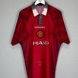 1996/98 MANCHESTER UNITED SOLSKJAER #20 HOME SHIRT (XL) UMBRO