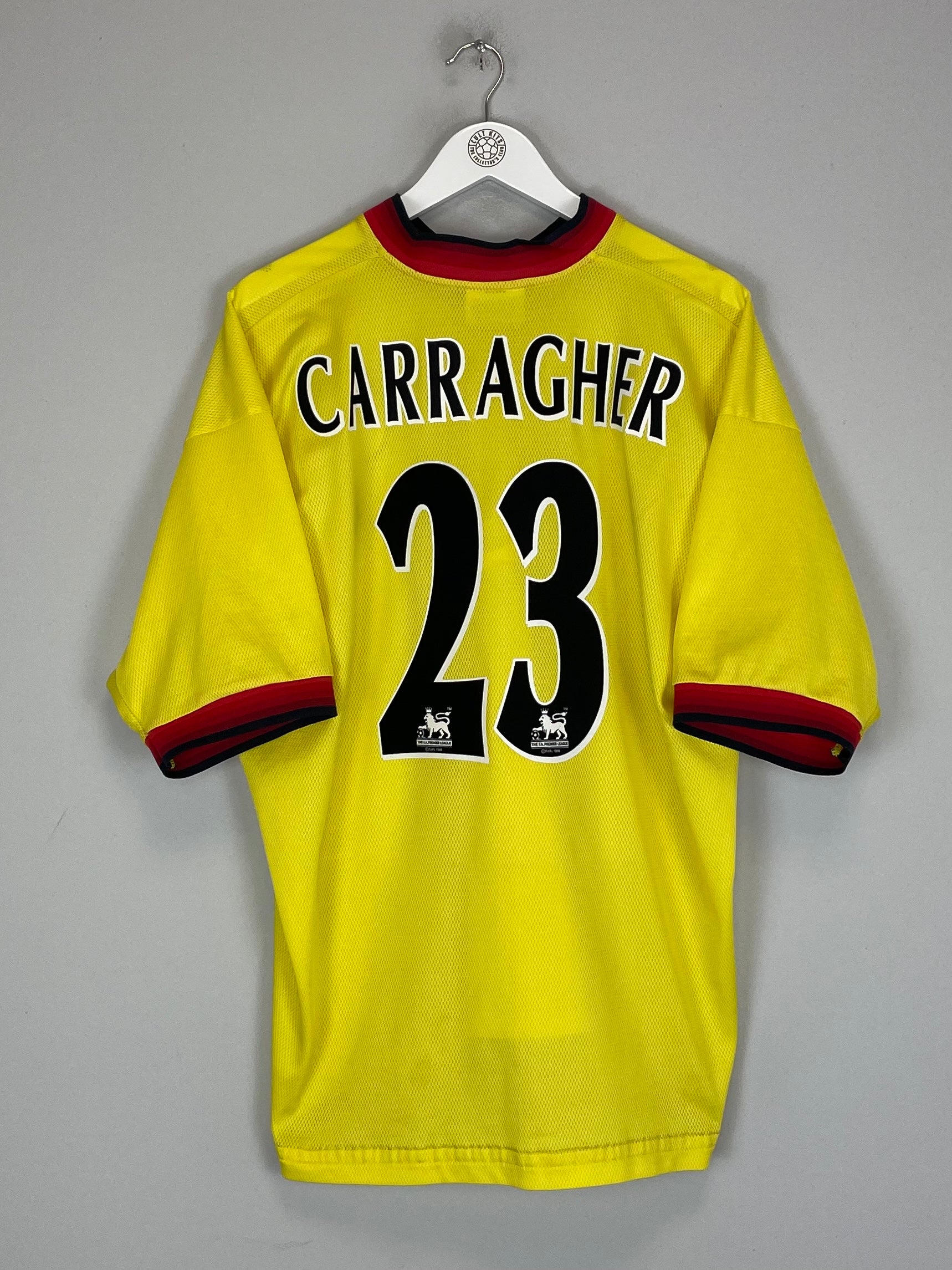 1997/99 LIVERPOOL CARRAGHER #23 AWAY SHIRT (XXL) REEBOK