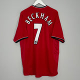 2000/02 MANCHESTER UNITED BECKHAM #7 HOME SHIRT (XL) UMBRO