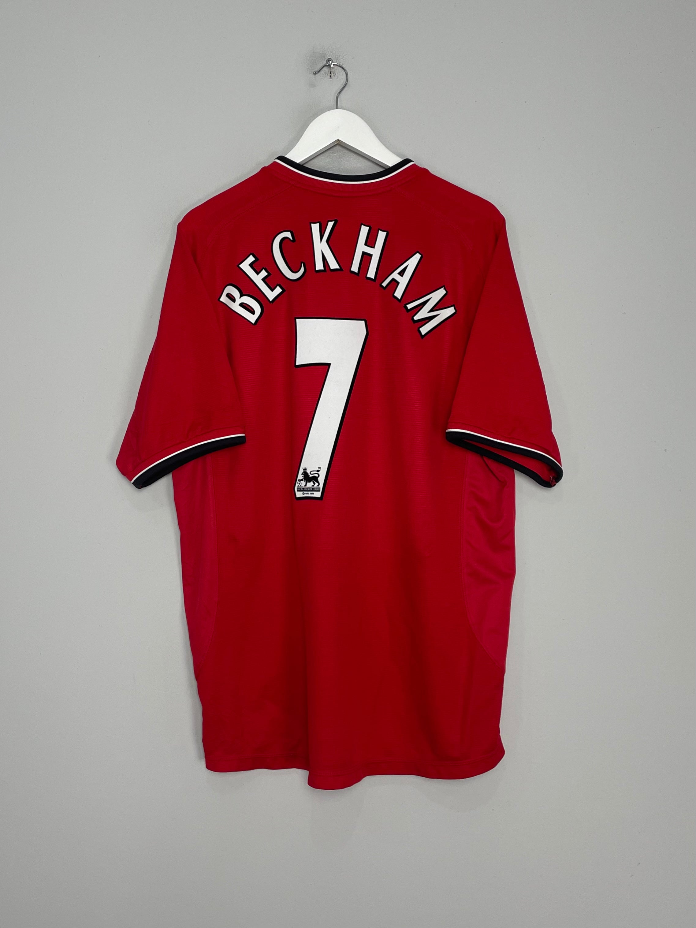 2000/02 MANCHESTER UNITED BECKHAM #7 HOME SHIRT (XL) UMBRO