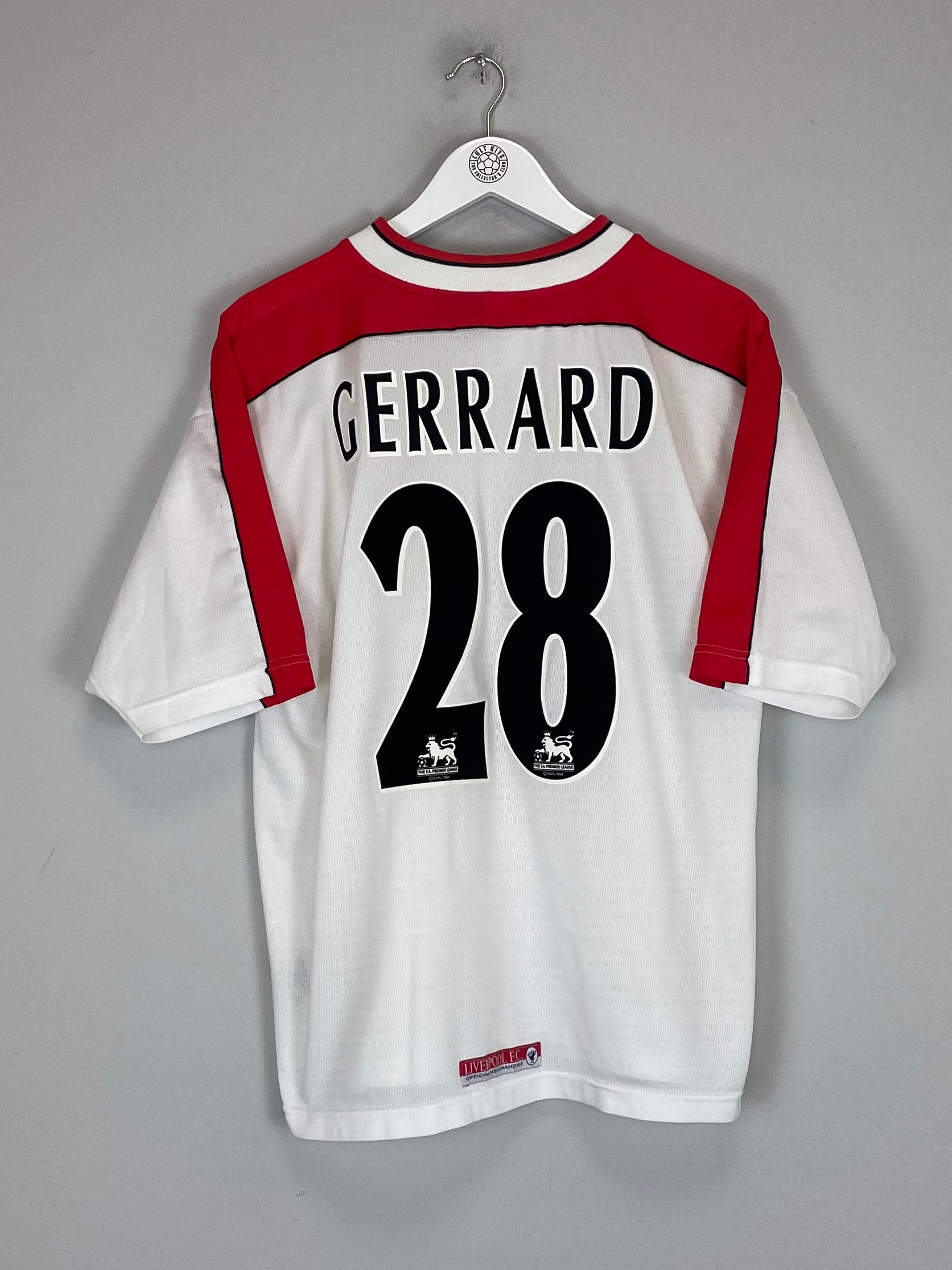 1998/99 LIVERPOOL GERRARD #28 AWAY SHIRT (L) REEBOK