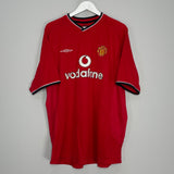 2000/02 MANCHESTER UNITED BECKHAM #7 HOME SHIRT (XL) UMBRO