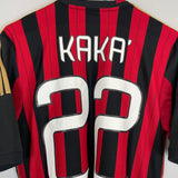 2013/14 AC MILAN KAKA #22 HOME SHIRT (M) ADIDAS