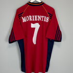 1998/00 SPAIN MORIENTES #7 HOME SHIRT (L) ADIDAS