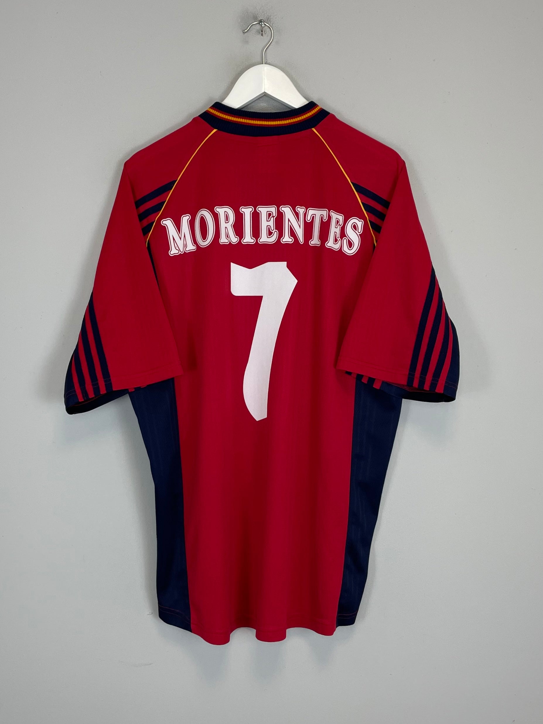 1998/00 SPAIN MORIENTES #7 HOME SHIRT (L) ADIDAS