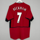 2002/04 MANCHESTER UNITED BECKHAM #7 HOME SHIRT (M) NIKE