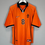 1998/00 NETHERLANDS BERGKAMP #8 HOME SHIRT (L) NIKE