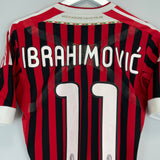 2011/12 AC MILAN IBRAHIMOVIC #11 *PLAYER ISSUE* HOME SHIRT (M) ADIDAS