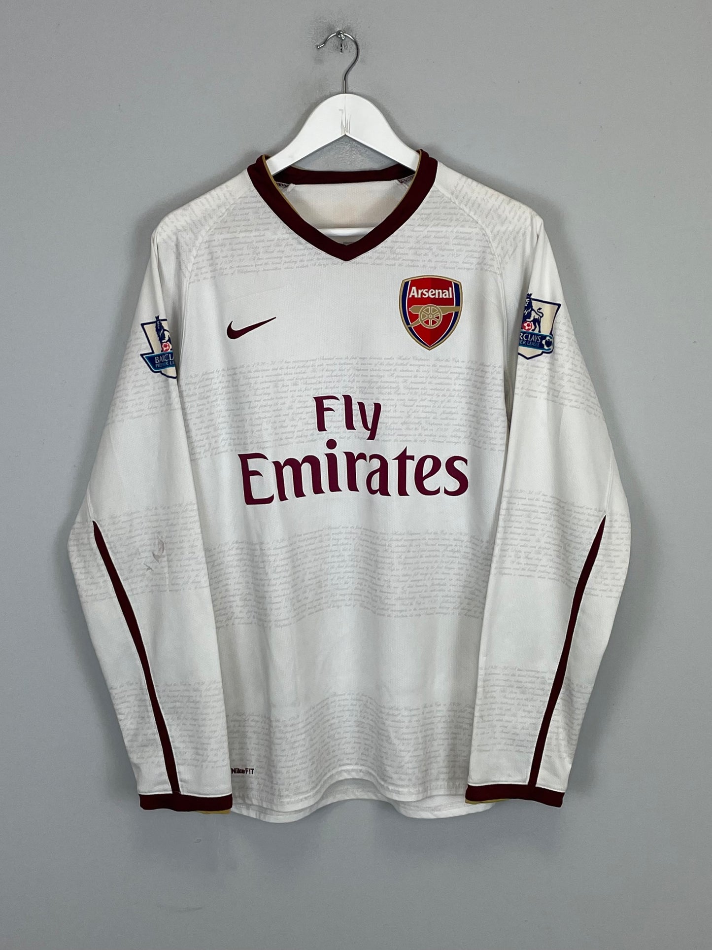 2007/08 ARSENAL V.PERSIE #11 L/S AWAY SHIRT (M) NIKE