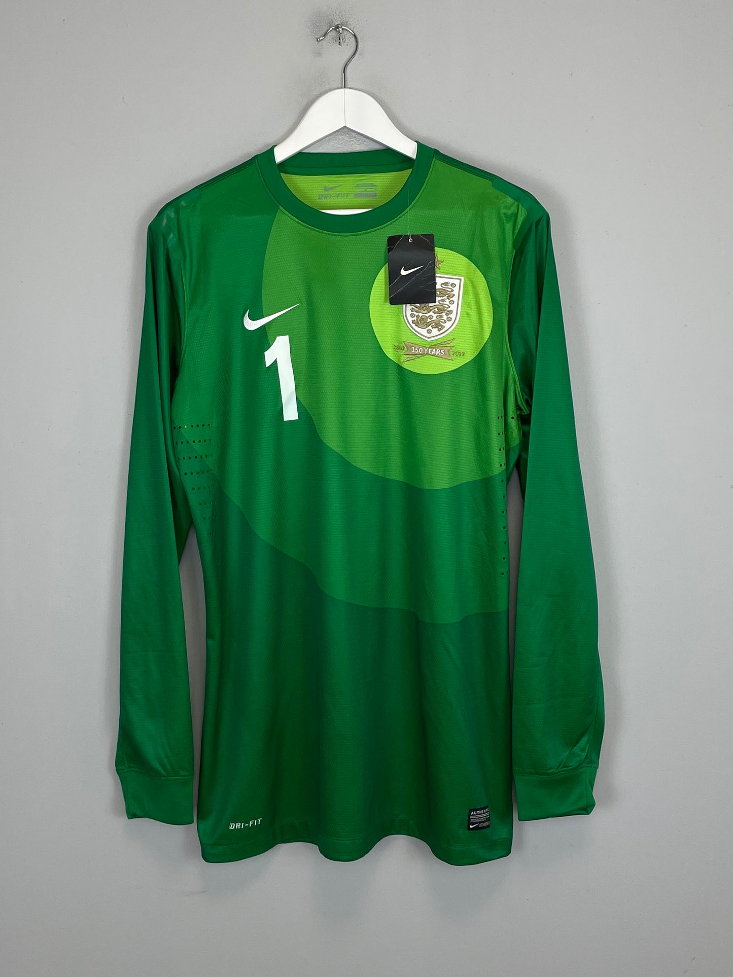 2013 ENGLAND HART #1 150 YEAR *BNWT* PLAYER ISSUE GK SHIRT (L) NIKE