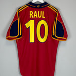 2000/02 SPAIN RAUL #10 HOME SHIRT (L) ADIDAS