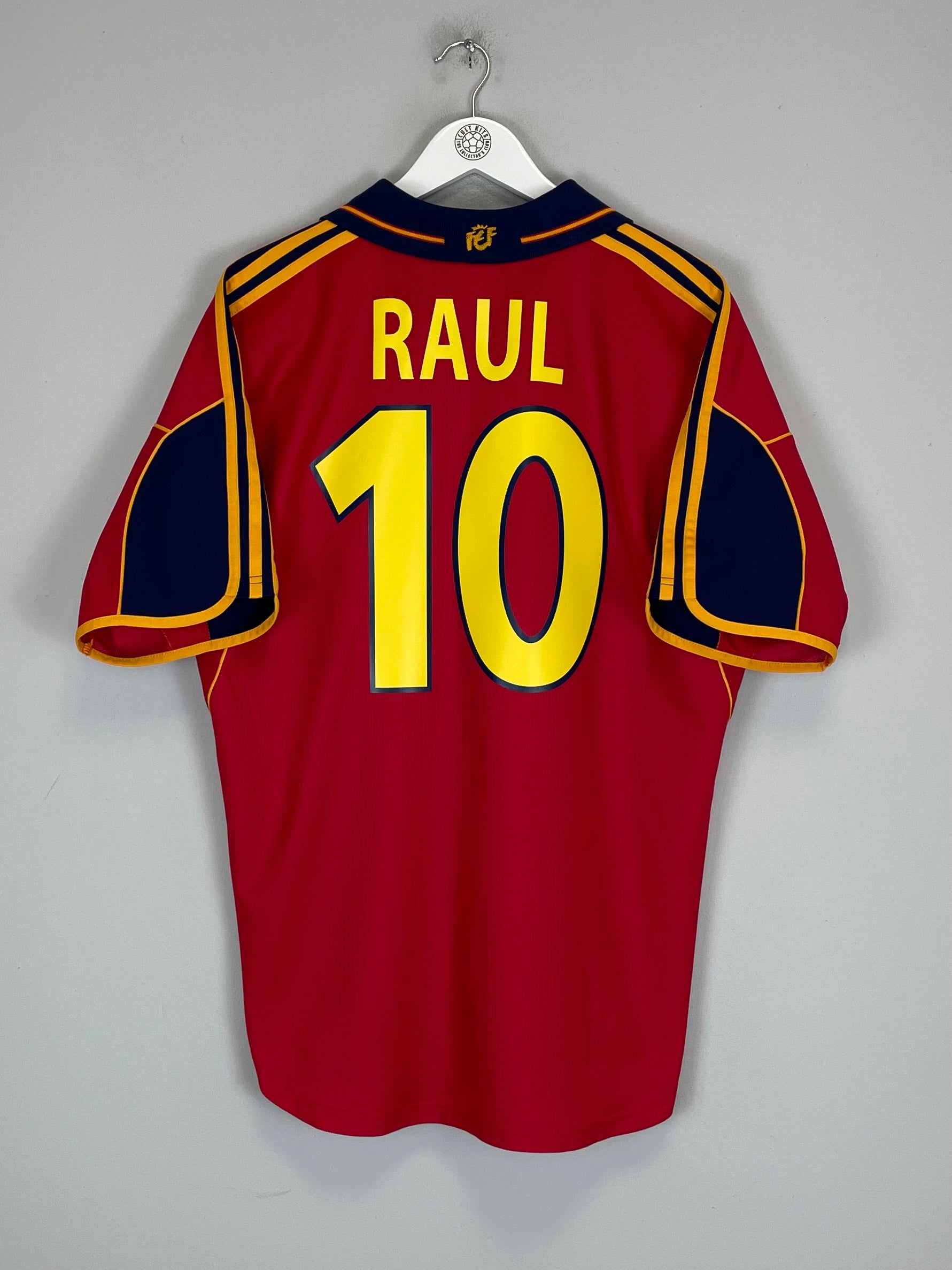 2000/02 SPAIN RAUL #10 HOME SHIRT (L) ADIDAS