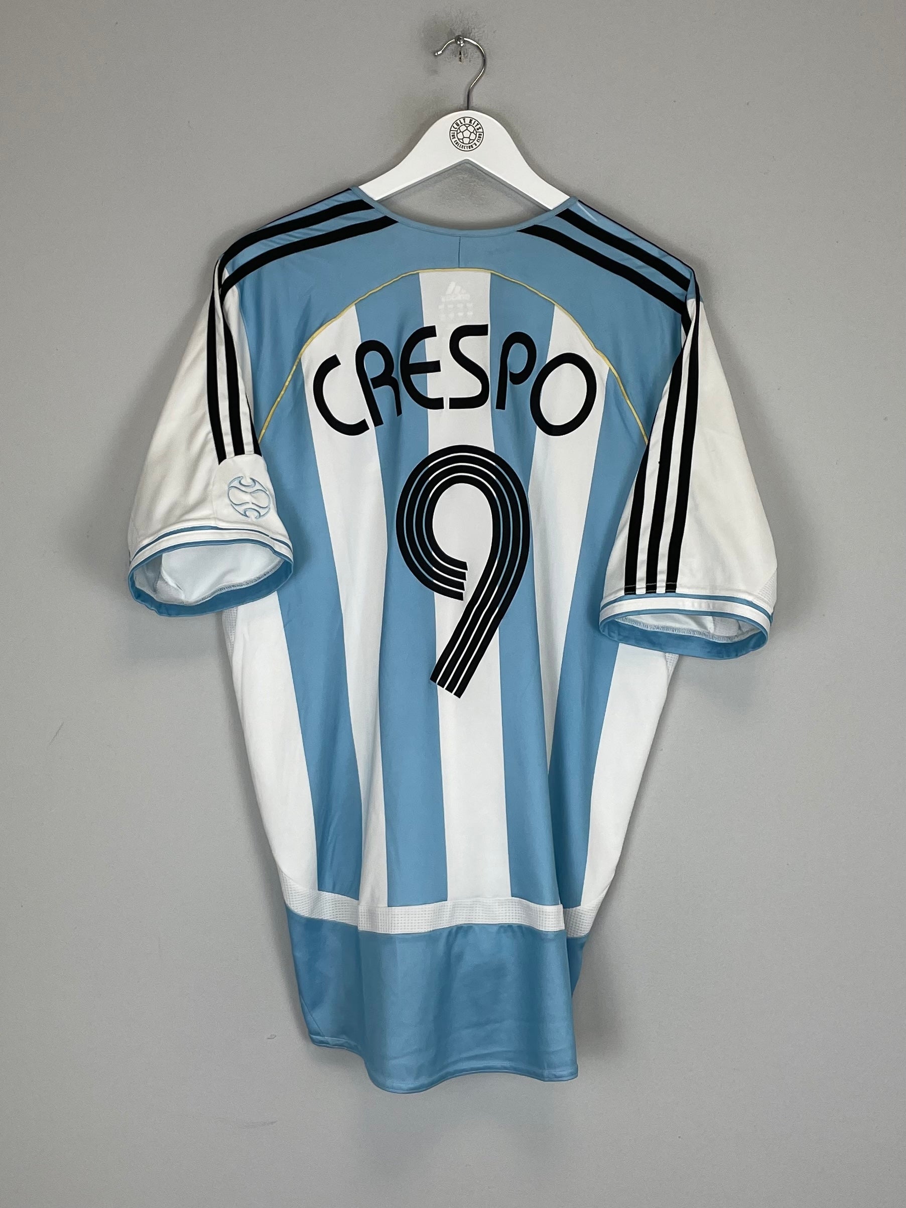 2006/07 ARGENTINA CRESPO #9 HOME SHIRT (L) ADIDAS