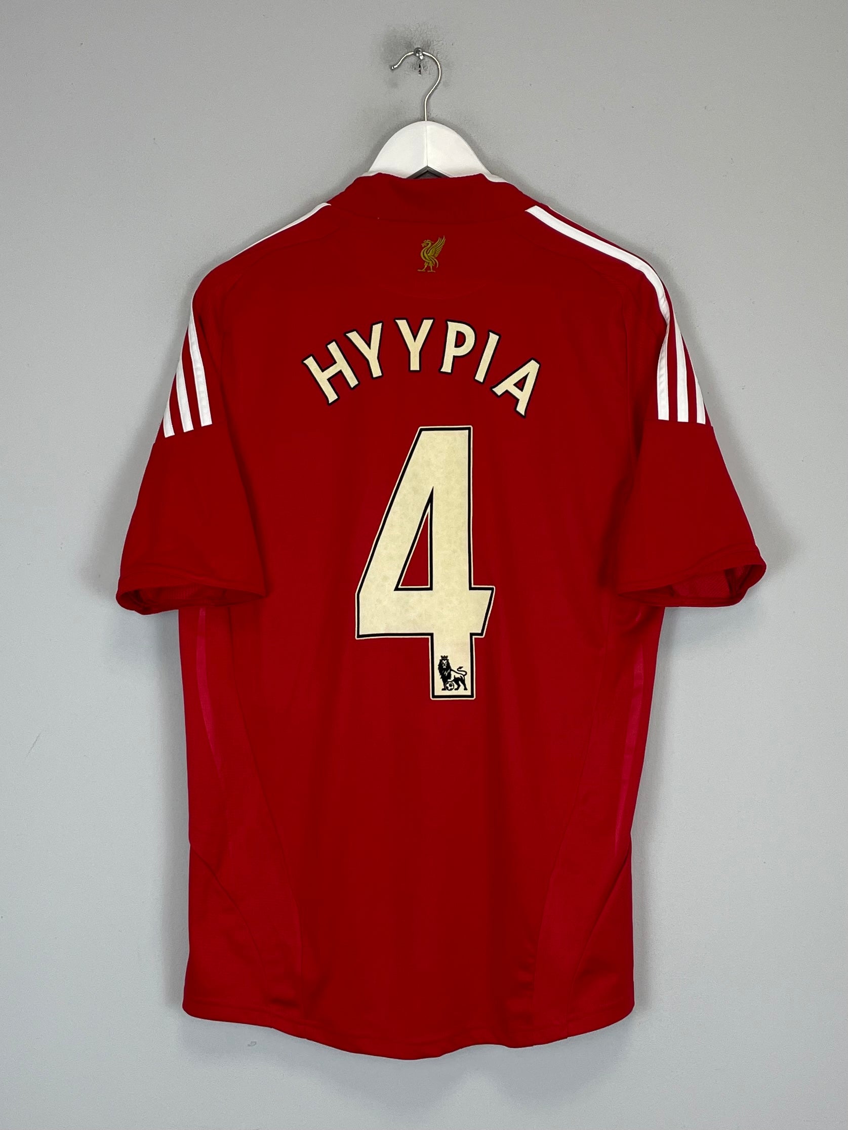 2008/10 LIVERPOOL HYPIA #4 HOME SHIRT (M) ADIDAS