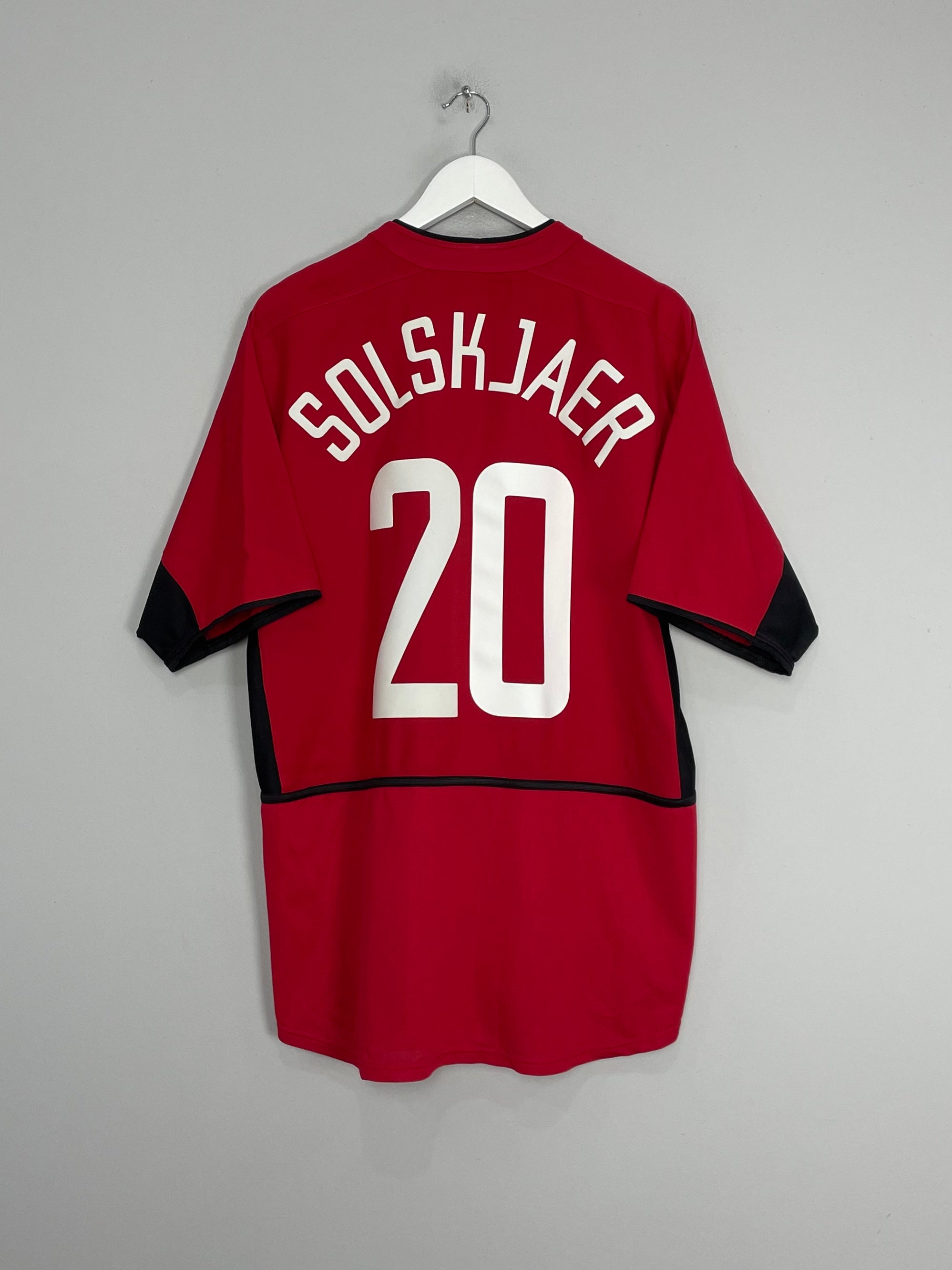 2002/04 MANCHESTER UNITED SOLSKJAER #20 HOME SHIRT (L) NIKE