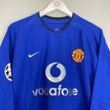 2002/03 MANCHESTER UNITED SOLSKJAER #20 L/S C/L AWAY SHIRT (XL) NIKE