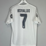 2015/16 REAL MADRID RONALDO #7 C/L HOME SHIRT (L) ADIDAS