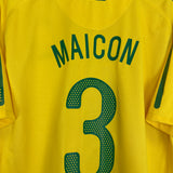 2010/11 BRAZIL MAICON #3 HOME SHIRT (XL) NIKE