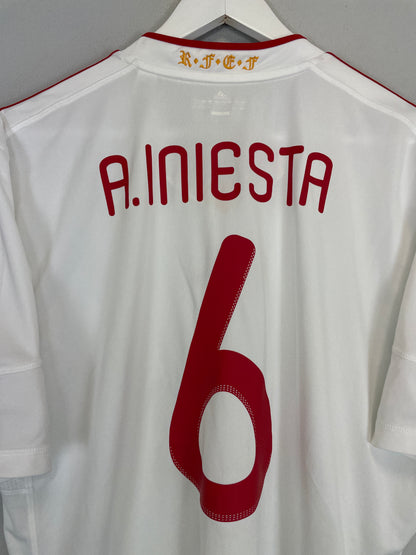 2011 SPAIN A.INIESTA #6 AWAY SHIRT (XL) ADIDAS