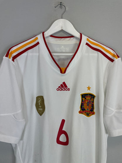 2011 SPAIN A.INIESTA #6 AWAY SHIRT (XL) ADIDAS