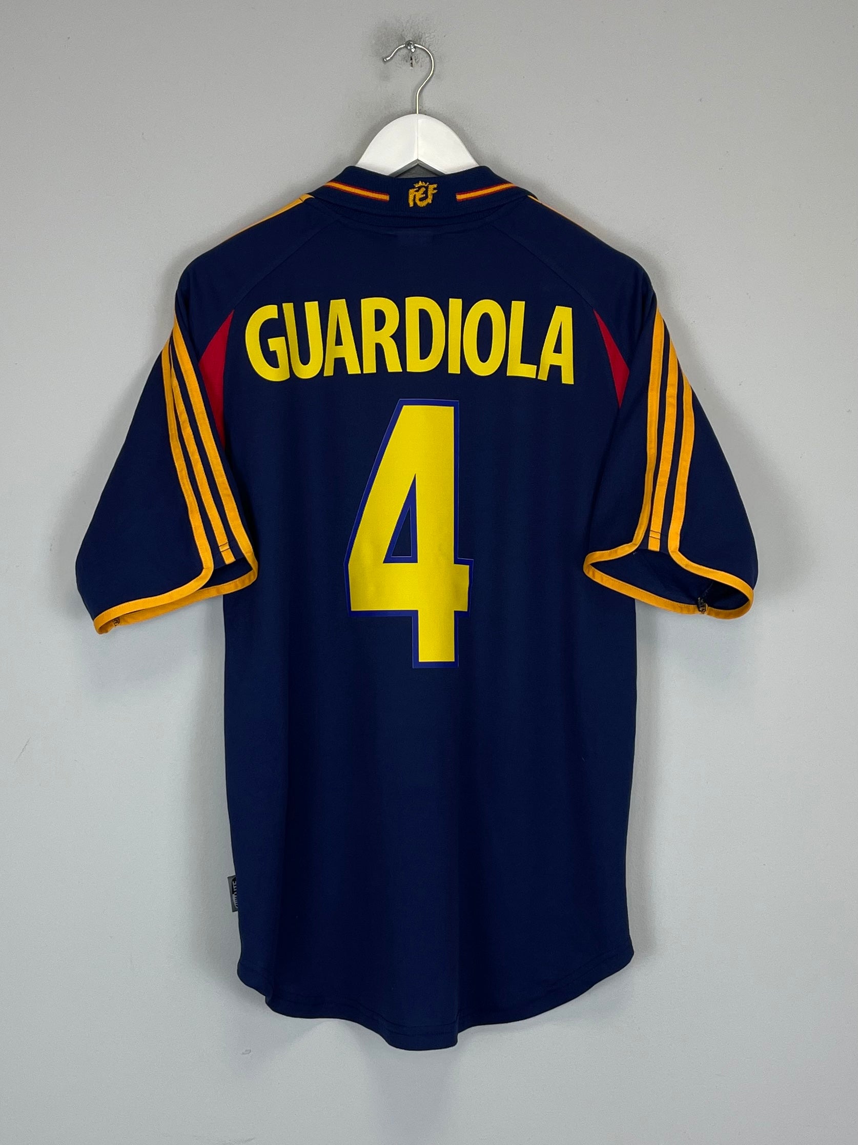 2000/02 SPAIN GUARDIOLA #4 AWAY SHIRT (M) ADIDAS