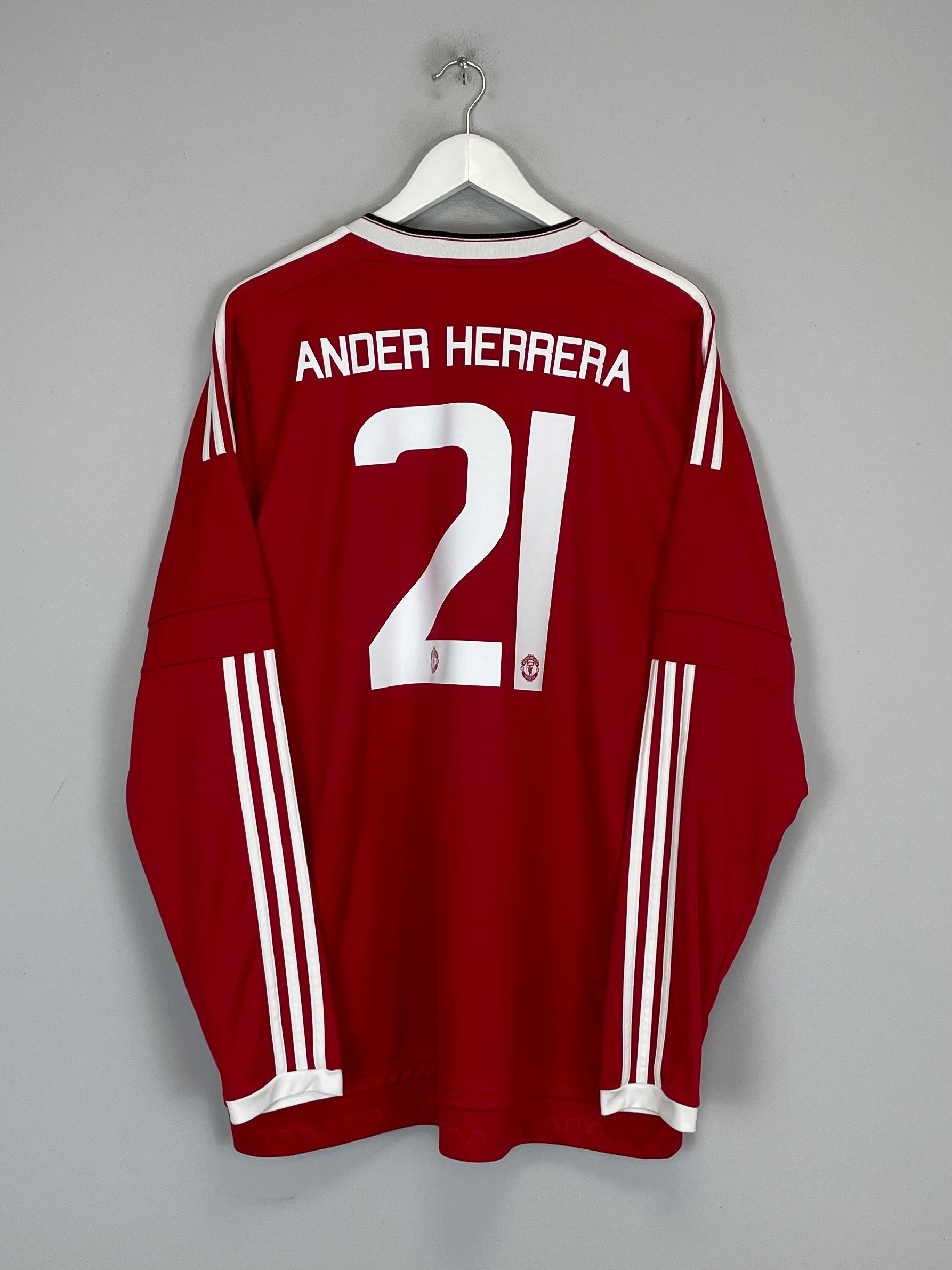 2015/16 MANCHESTER UNITED ANDER HERRERA #21 L/S HOME SHIRT (XL) ADIDAS