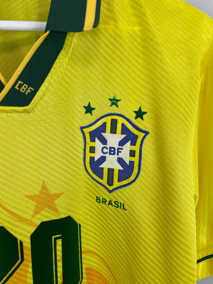 1994 BRAZIL RONALDO #9 HOME SHIRT (L) UMBRO