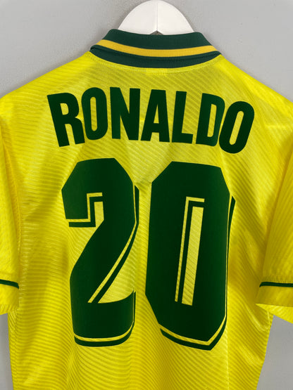 1994 BRAZIL RONALDO #9 HOME SHIRT (L) UMBRO