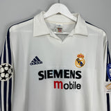 2002/03 REAL MADRID PAVON #22 *PLAYER ISSUE* L/S C/L HOME SHIRT (L) ADIDAS