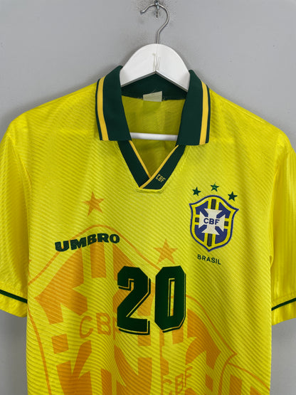 1994 BRAZIL RONALDO #9 HOME SHIRT (L) UMBRO