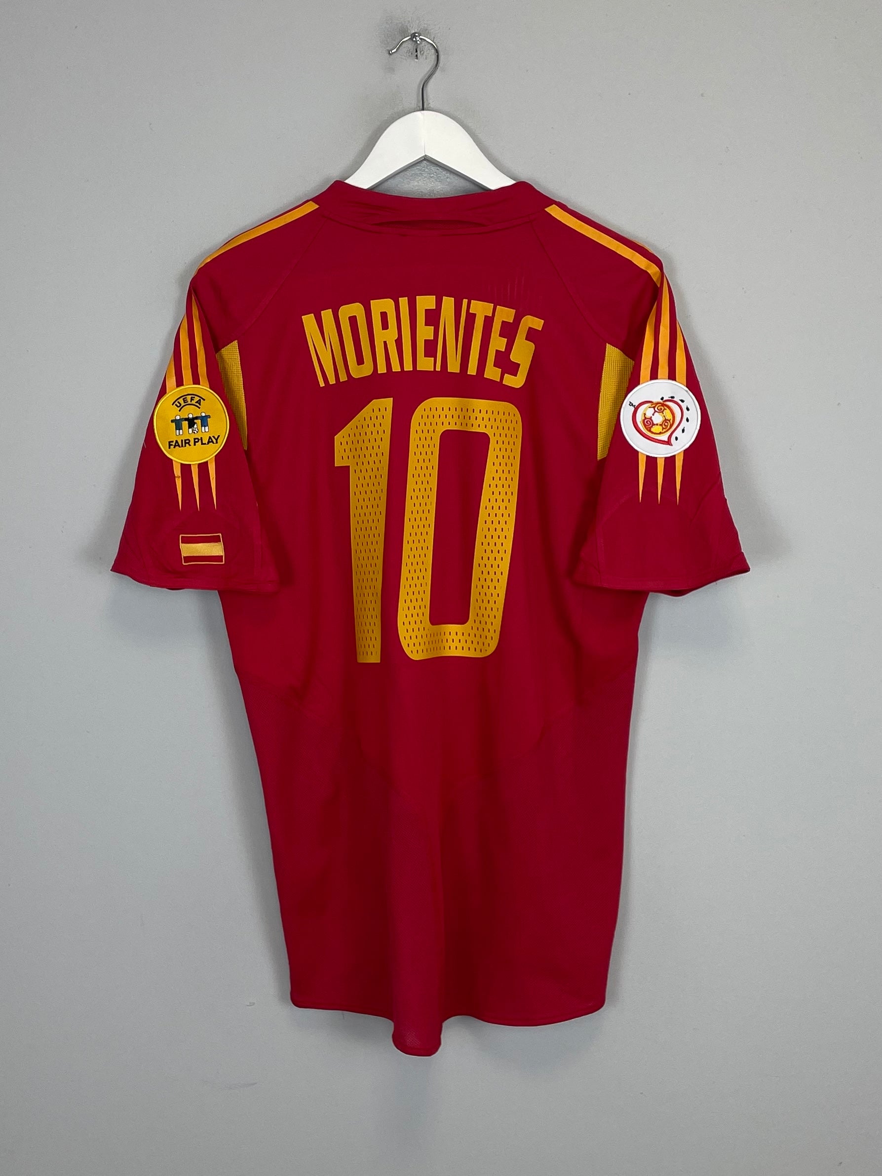 2004/06 SPAIN MORIENTES #10 HOME SHIRT (M) ADIDAS