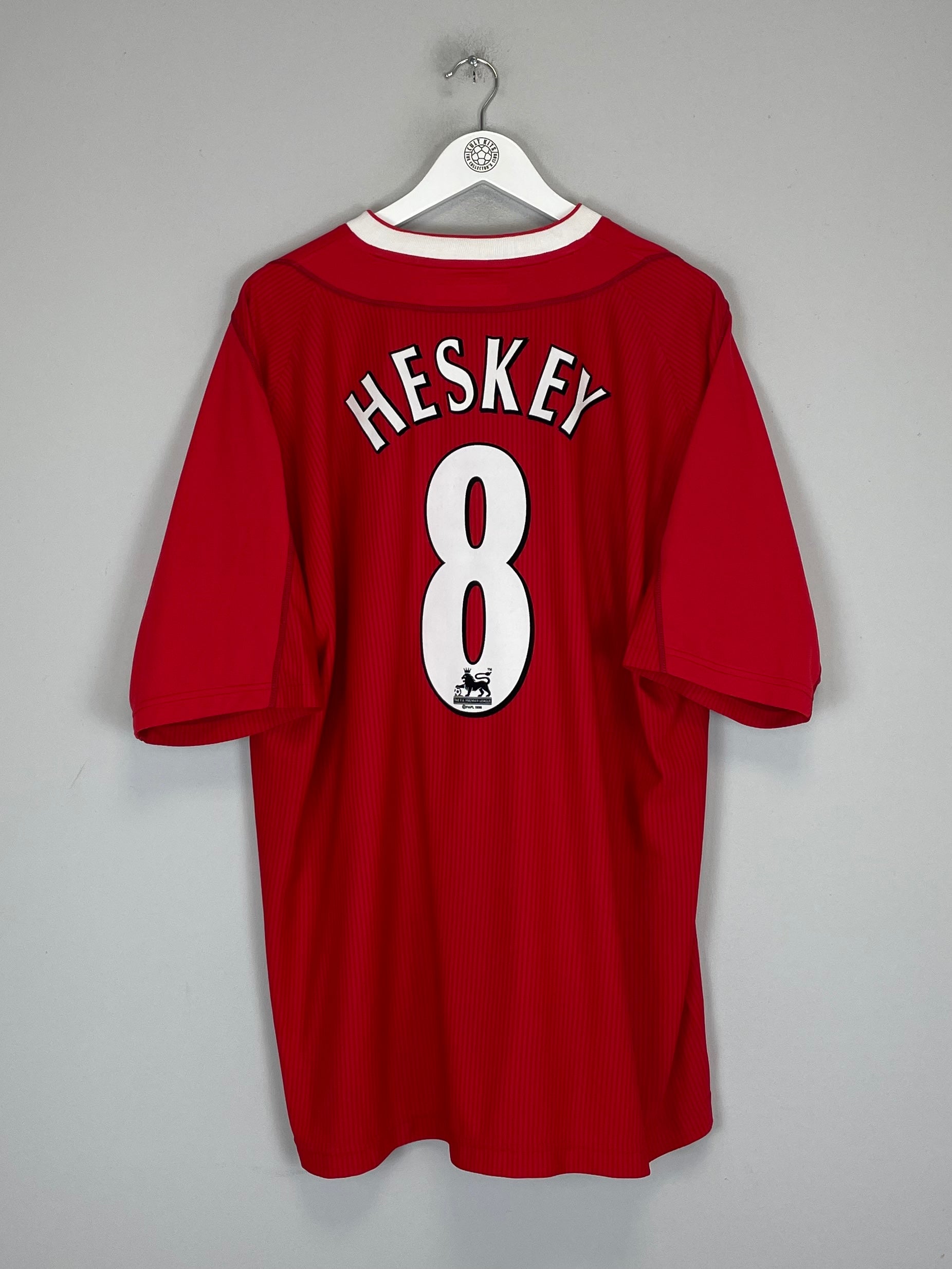 2002/04 LIVERPOOL HESKEY #8 HOME SHIRT (XXL) REEBOK