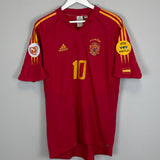 2004/06 SPAIN MORIENTES #10 HOME SHIRT (M) ADIDAS