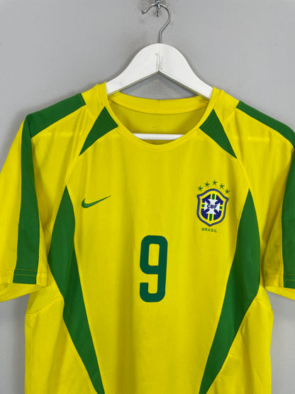 2002/04 BRAZIL RONALDO #9 HOME SHIRT (M) NIKE