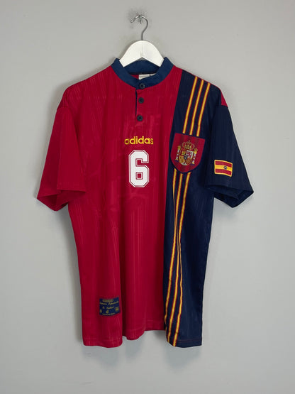 1996/98 SPAIN HIERRO #6 HOME SHIRT (L) ADIDAS