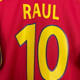 1999/01 SPAIN RAUL #10 HOME SHIRT (L) ADIDAS