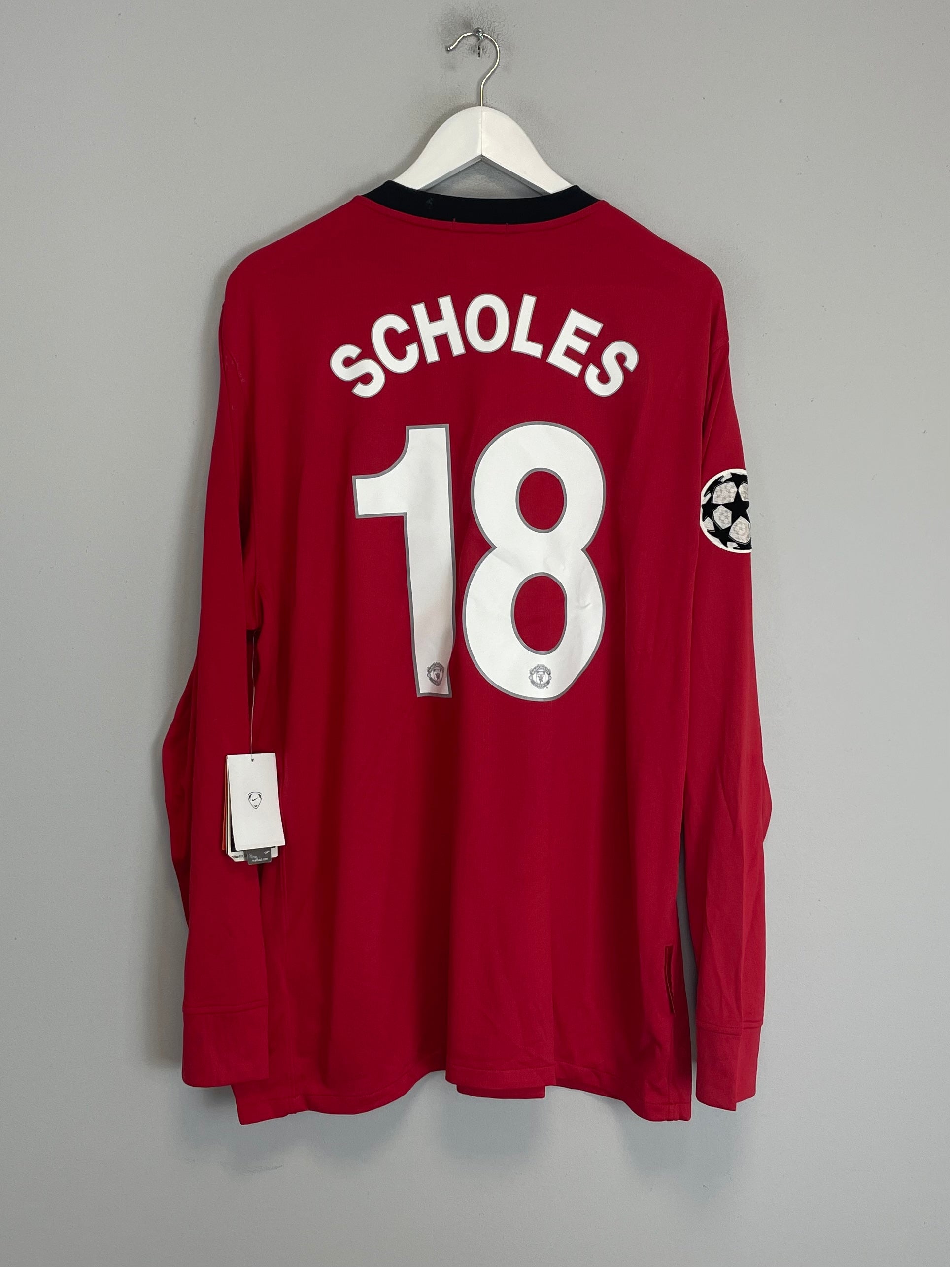 2009/10 MANCHESTER UNITED SCHOLES #18 C/L L/S *BNWT* HOME SHIRT (XL) NIKE