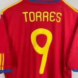 2010/11 SPAIN TORRES #9 HOME SHIRT (XL) ADIDAS