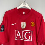 2007/09 MANCHESTER UNITED FABIO #20 HOME SHIRT (XXL) NIKE