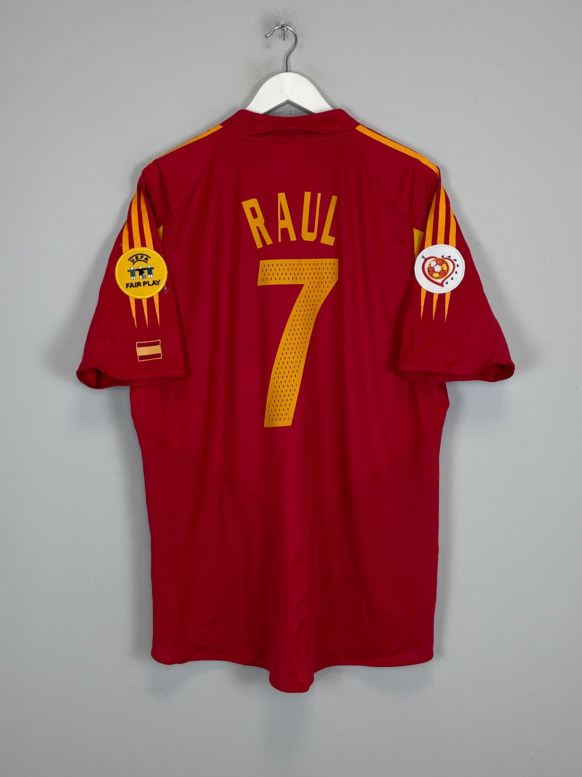 2004/06 SPAIN RAUL #7 HOME SHIRT (XL) ADIDAS