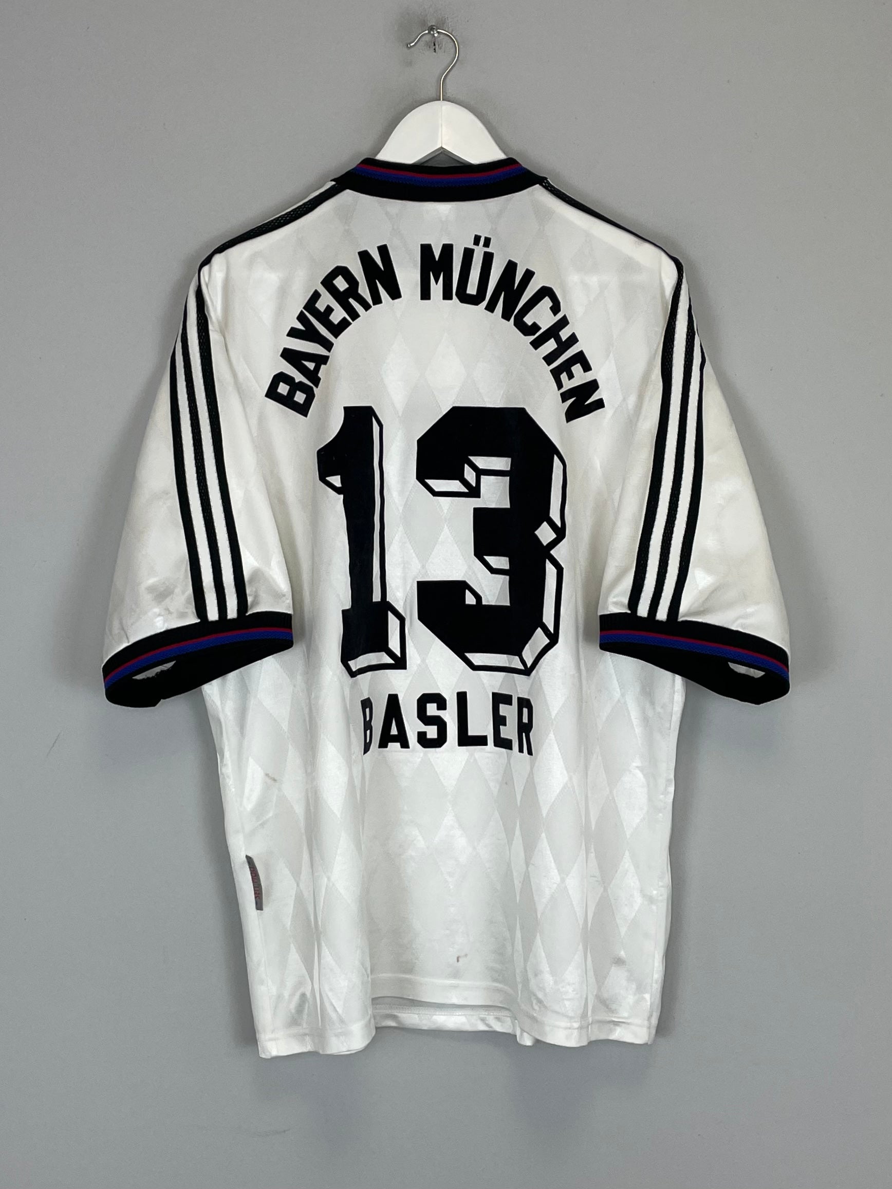 1996/98 BAYERN MUNICH BASLER #13 AWAY SHIRT (XL) ADIDAS